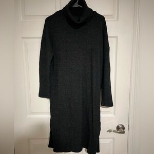 Ro & De Dark Gray Knit Long Turtleneck Sweater Dress Size M NWOT